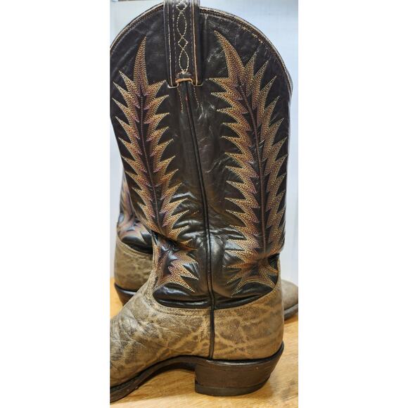 Tony Lama Gray Elephant Leather Print Cowboy Boots Size 8.5 D 8602 main image 6